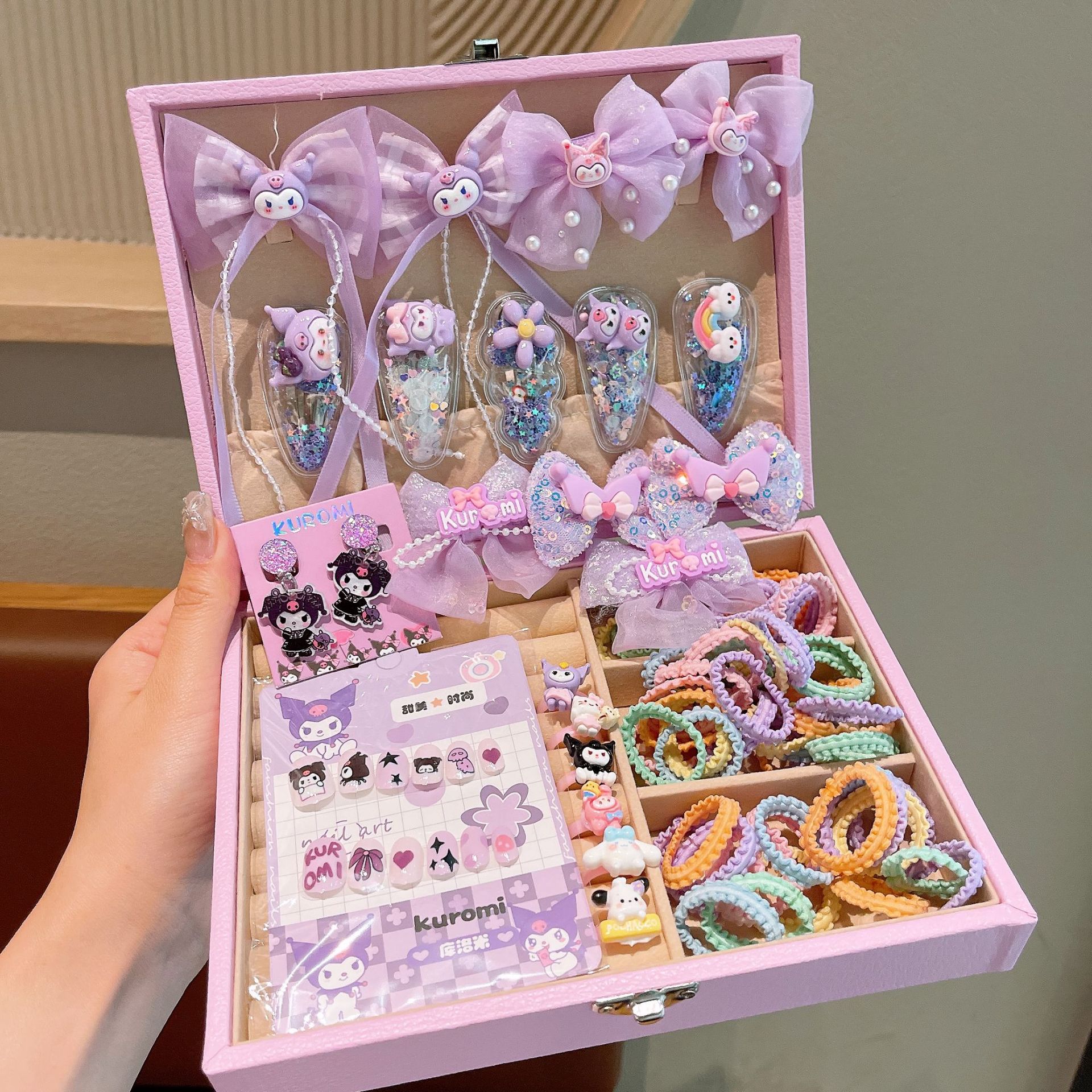 Beautiful gift box for Children's Day on June 1st, hair accessory set, princess headwear, little girl hair clips, baby hair ties, girls' hair clips full figure