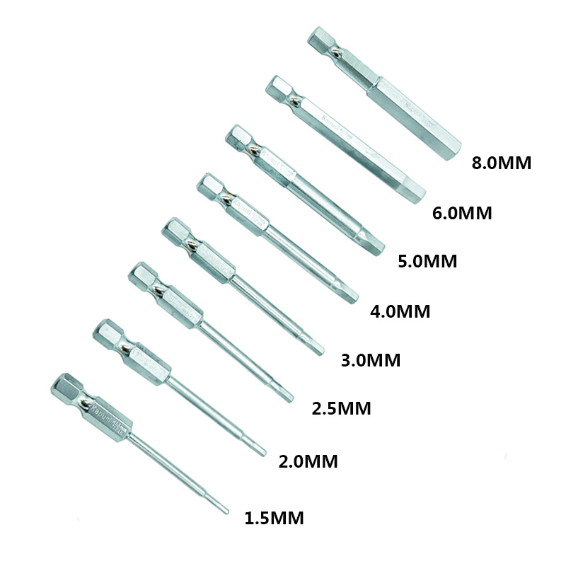 Kapusi pneumatic S2 red hexagonal air screwdriver bit extended magnetic electric screwdriver bit screwdriver, electric drill head details Picture