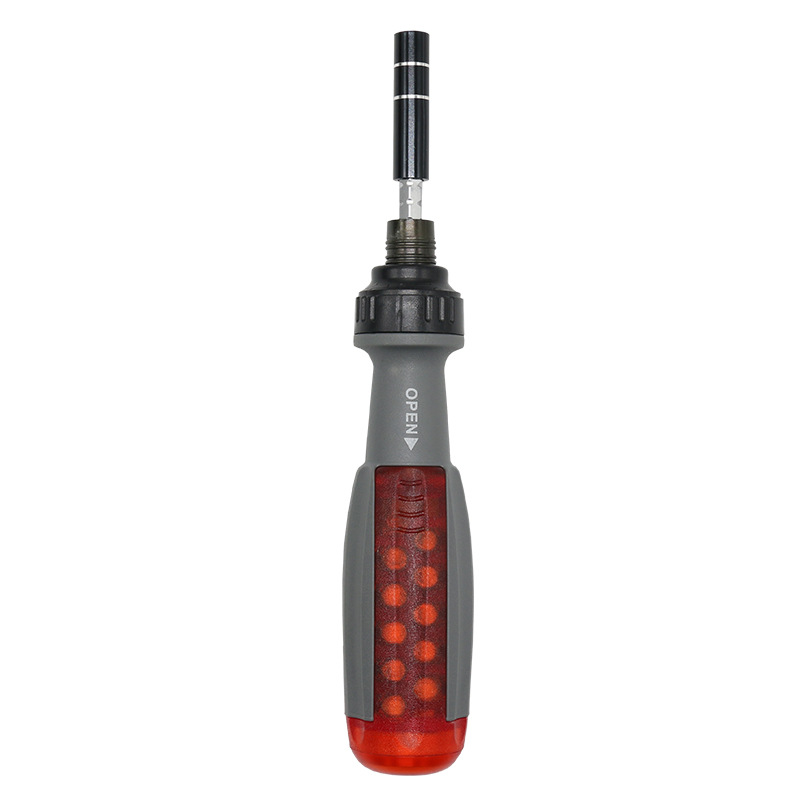 10-in-1 ratchet screwdriver set with hidden bits, multi-functional flat-head and cross-shaped screwdriver combination tool undefined
