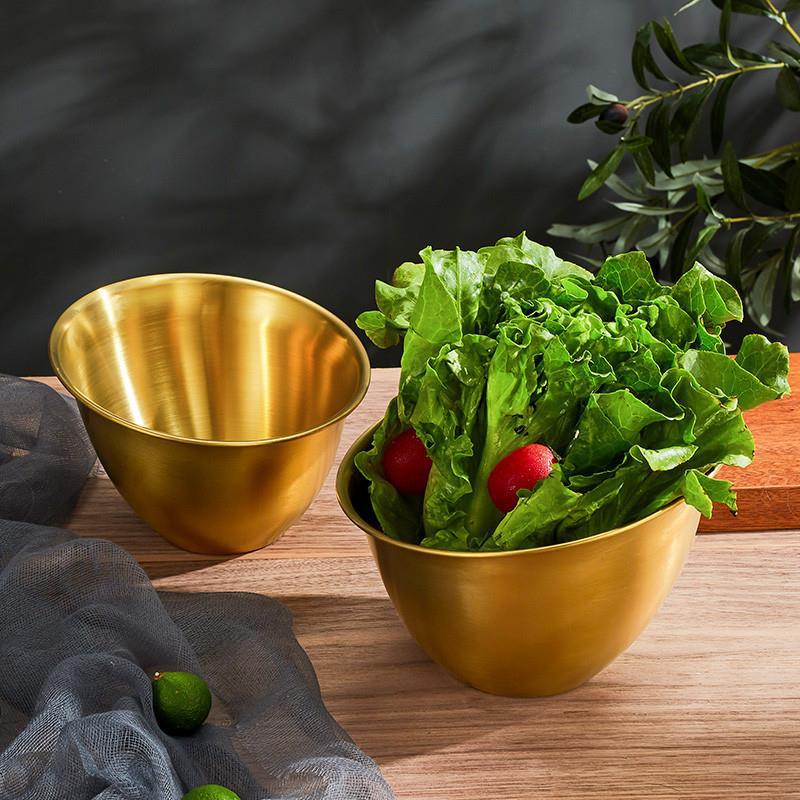 Korean-style stainless steel lettuce bowls, slanted fruit salad bowls, vegetable buckets, commercial cooking bowls, hot pot restaurant seasoning bowls details Picture