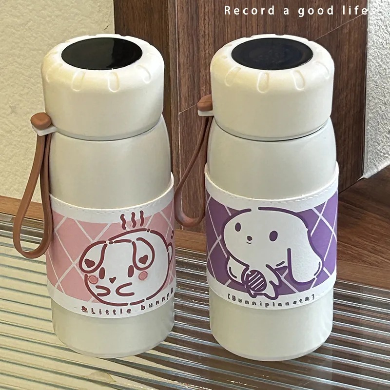New temperature-displaying and heat-insulating cup, ins high appearance level, food-grade straw cup, portable, simple, niche and cute water cup details Picture