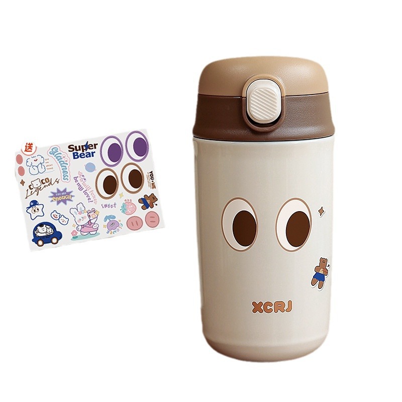 High appearance level 304 stainless steel insulated cup for women, simple straw cup for children, student household water cup, coffee cup Item Picture