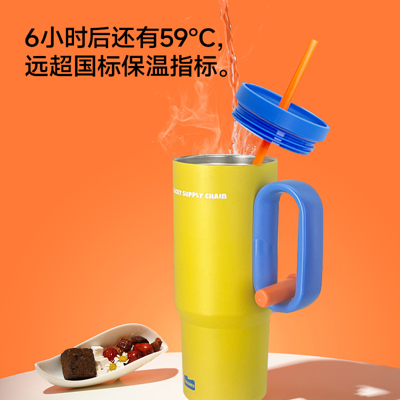 Simple and high-quality appearance insulated cups, customized car ice cube cups, portable straw water cups for men and women, stainless steel cups, and portable cups details Picture