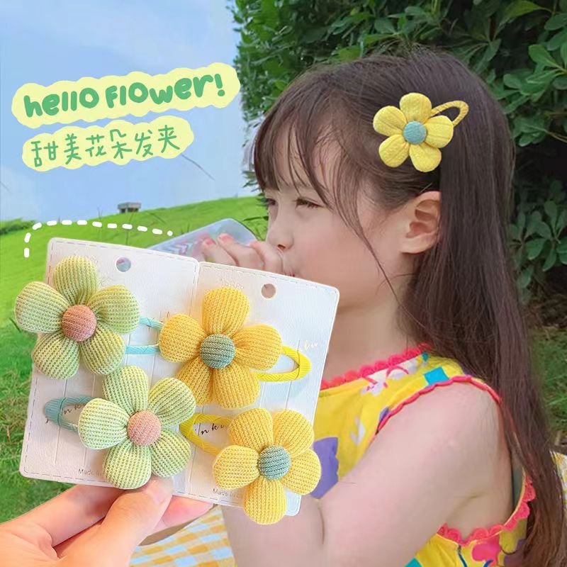 Children's flower clips, headwear, hair clips, sweet flower hair clips, little girl bangs, broken hair, side bb clips, baby hair accessories details Picture