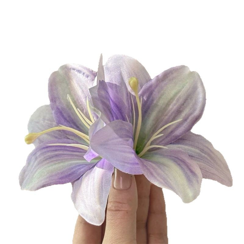 The ambient-filled lily hair clip, the new Chinese-style side flower hairpin, the duckbill clip, and the super ethereal and elegant hair clip clip Item Picture