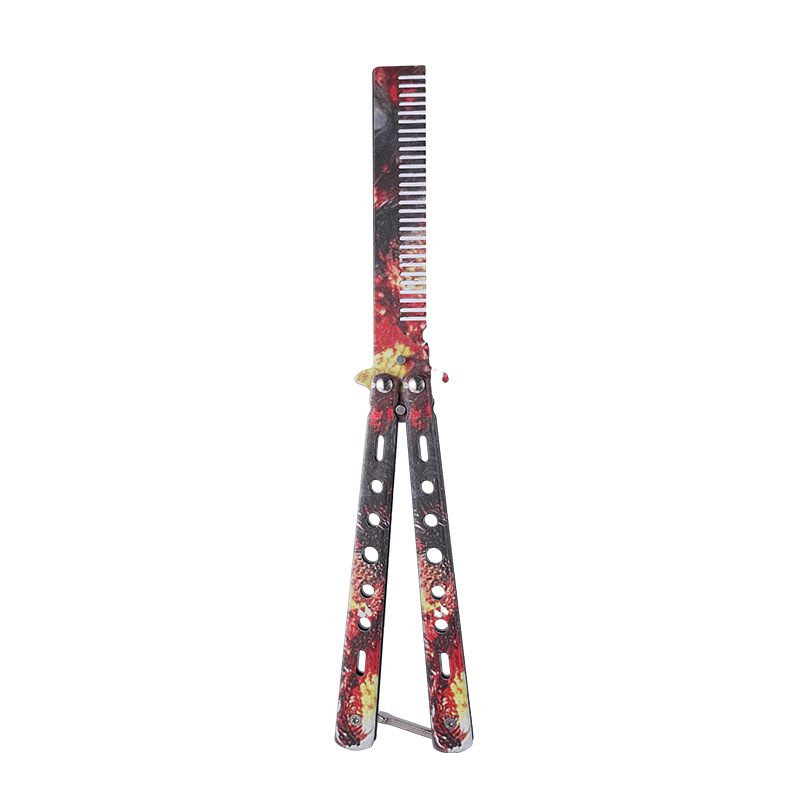 3D comb, butterfly comb, practice knife, practice comb, folding comb, the same toy as csgo game, knife swinging training tool undefined