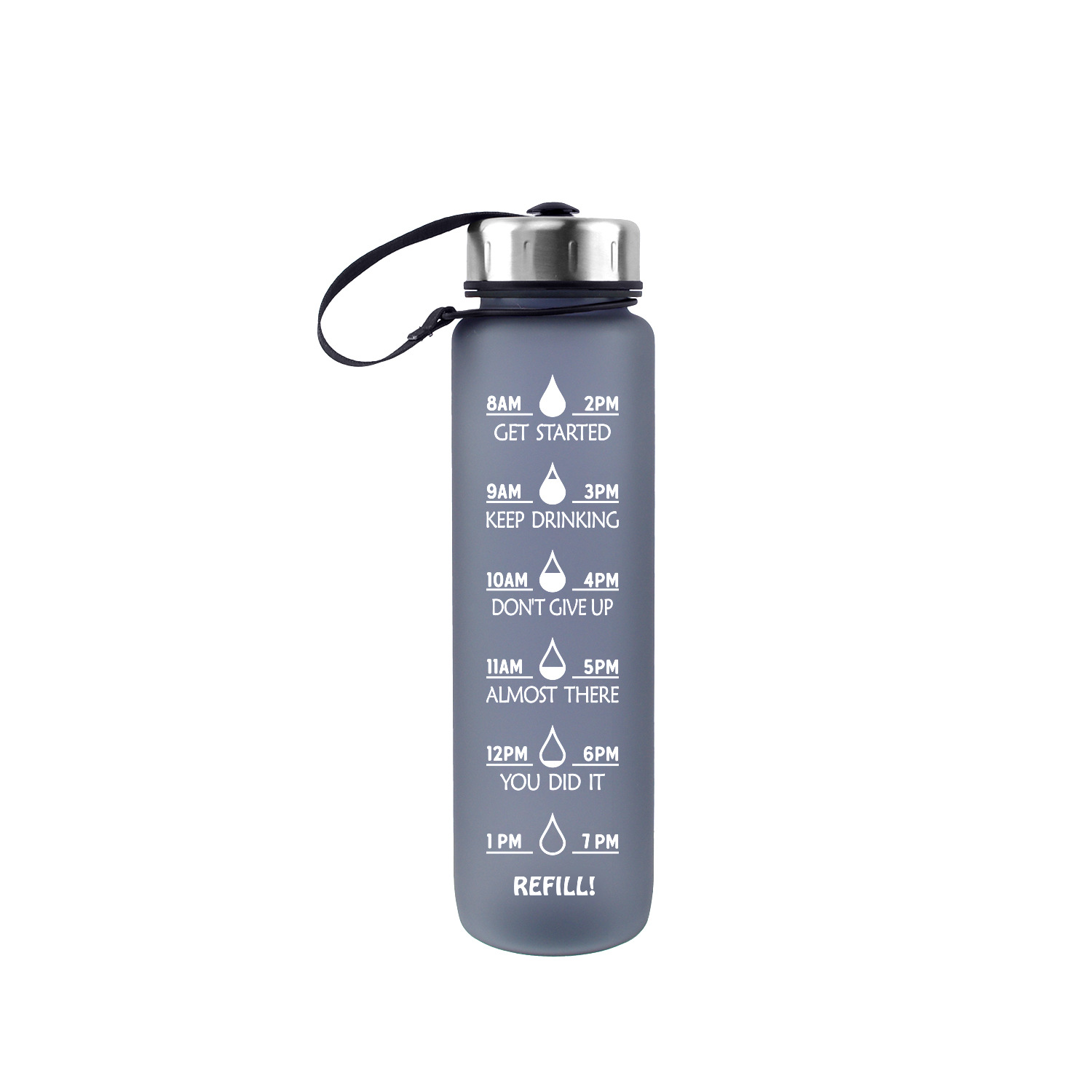 1000ml straight water cup, tritan water cup, portable outdoor sports water bottle, steel cap, large mouth, plastic sports water bottle full figure