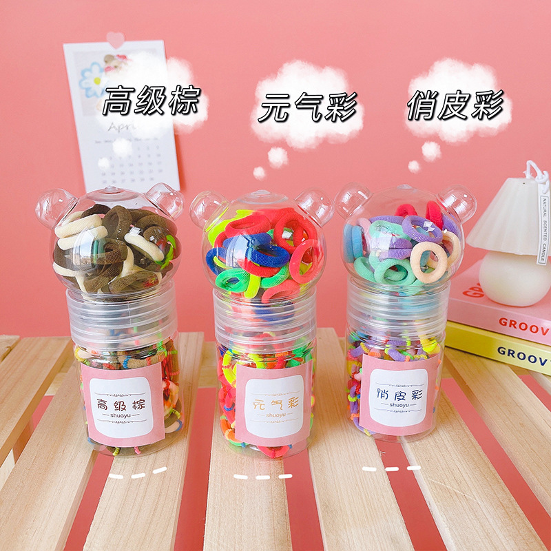 Korean tubular loop basic knot style, no hair damage, hair tie, high elasticity fleece hair band, women's fluffy hair accessory Specification drawing