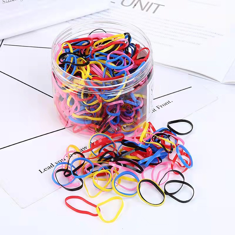 Children's hair ties, disposable rubber bands, small black hair bands that won't break a little girl's hair, and colorful hair accessories full figure