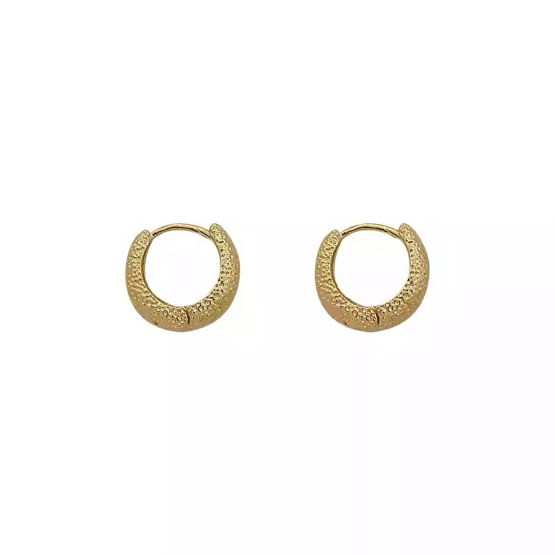 Metal cold frosted ear ring earrings, a new 2024 bestseller with a high-end feel, unique style and versatile earrings Item Picture
