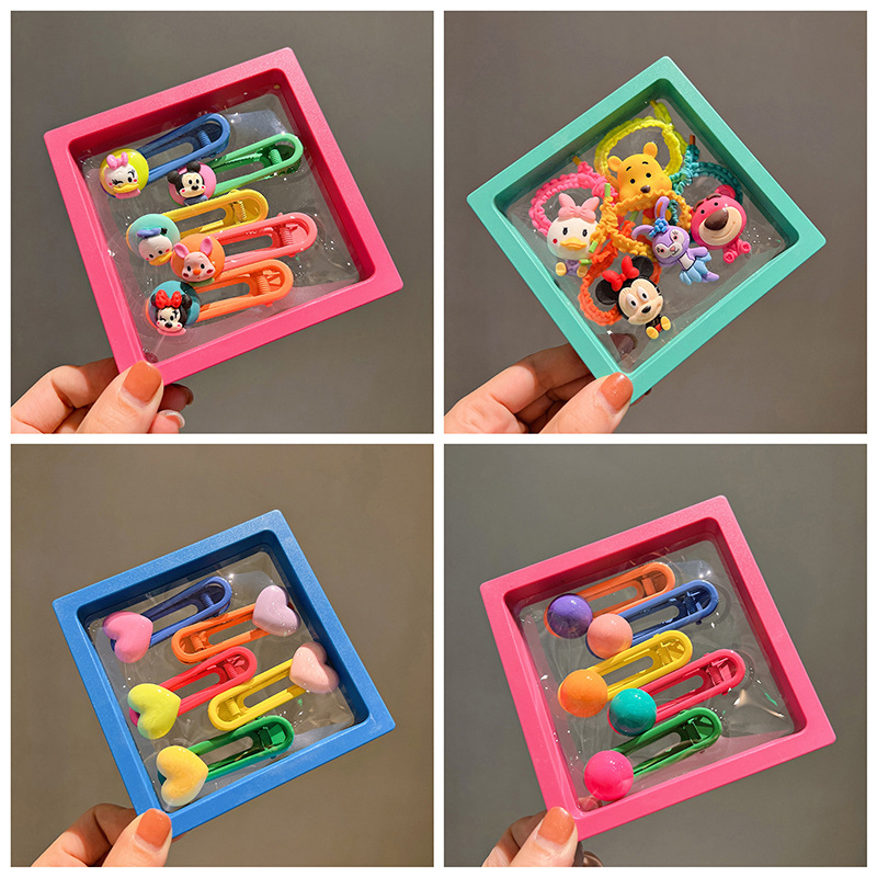 New Korean children's cute sugar bean hair clips, cartoon clips, girls' side bangs hair clips, sweet princess headwear details Picture