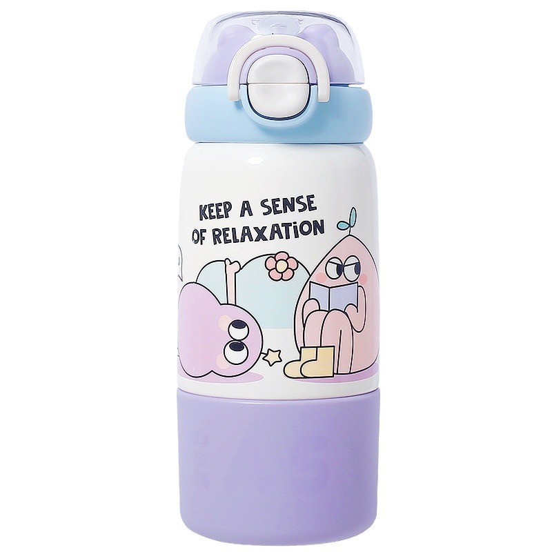 Large-capacity 304 stainless steel insulated cup, children's straw, high appearance level, cute and portable, anti-drop water cup Item Picture