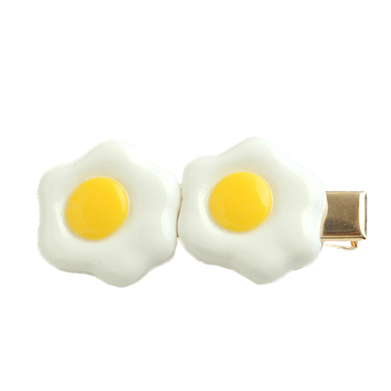 Dumpling, steamed bun, fried egg, hair clip, realistic food, personalized bangs, side clip, funny broken hair clip Item Picture