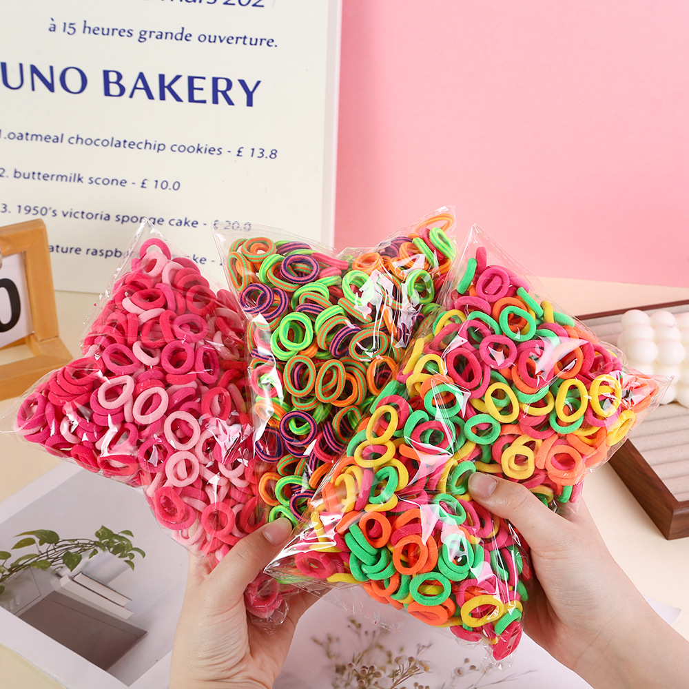 Children's rubber bands do not hurt hair. Girls tie their hair with rubber bands. Little babies' hair ties. High-elasticity towel hair ties. Headwear full figure