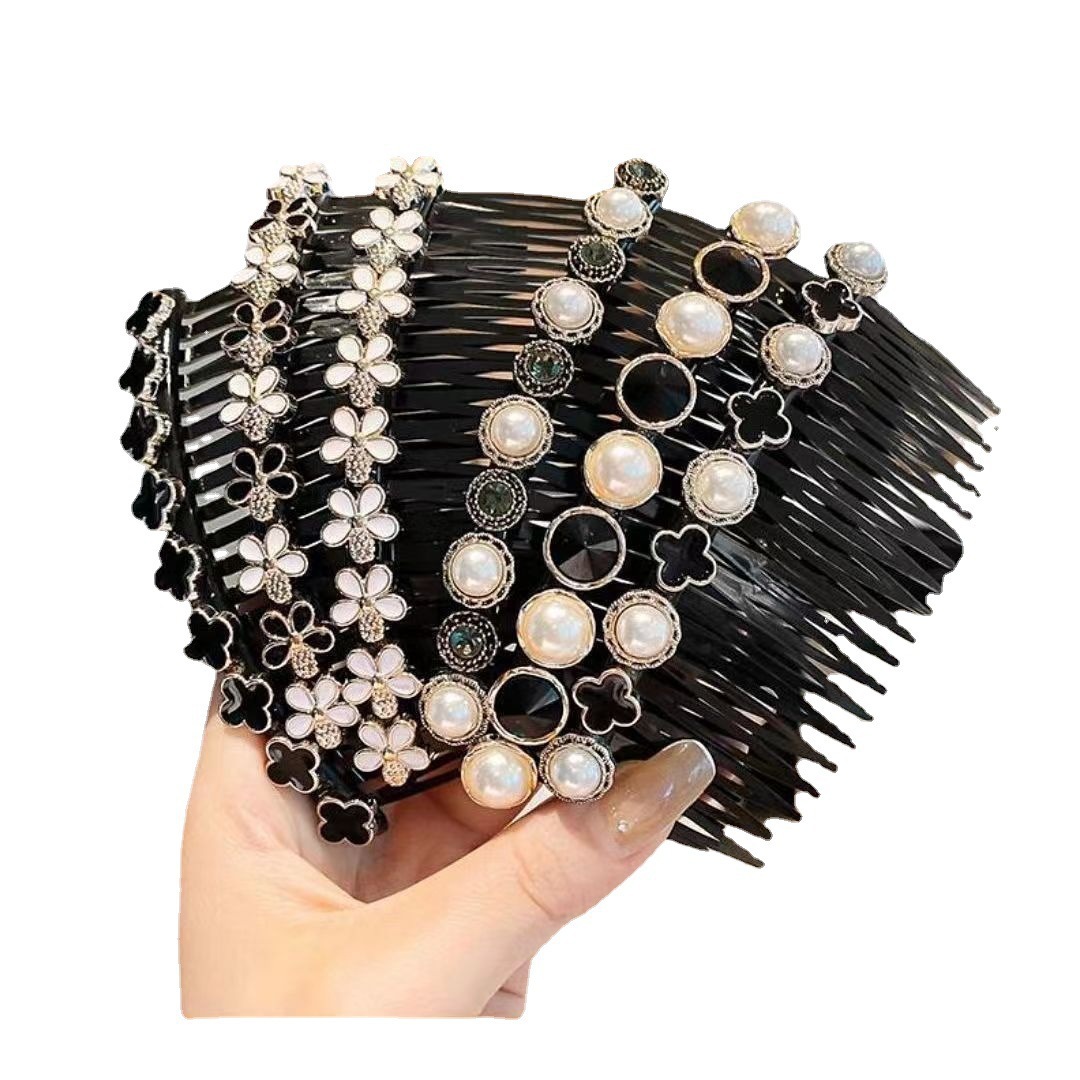 New hair-breaking wonder: seamless upside-down comb, black bangs hair clip, back head accessory, anti-slip comb, hair pin, hair comb Item Picture