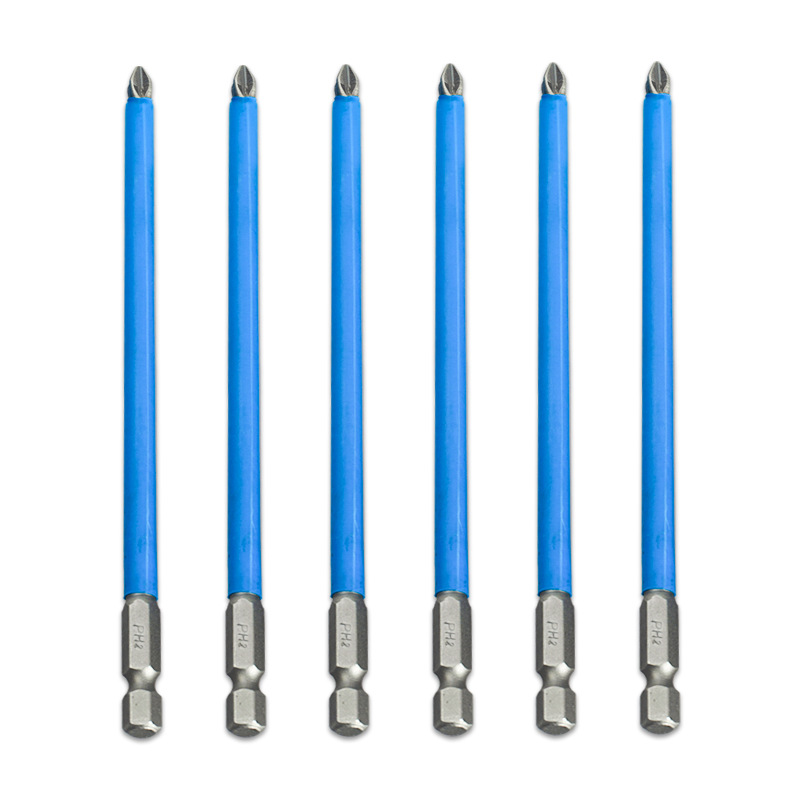 Yunbei anti-slip screwdriver bit, electric air screwdriver tip, electric screwdriver bit, magnetic screwdriver bit PH2, blue leather cross screwdriver bit Specification drawing