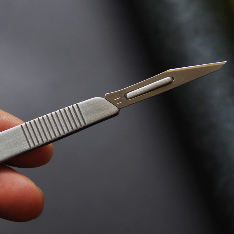 3# Refined knife handle, stainless steel knife handle, No. 4 knife handle, No. 3 thickened knife rest, repair, veterinary film trimming Item Picture