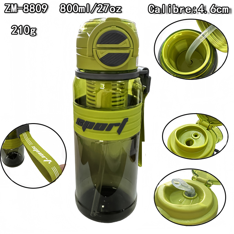 New dual-drink street plastic cup, large-capacity portable straw water cup, summer handle outdoor cycling sports water cup Application Scenario
