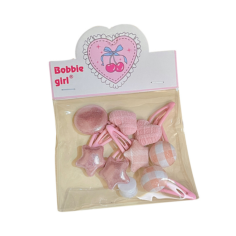 Colorful, sweet and cute little sugar bean star hair bands, children's heart-shaped side hair clips, baby hair ties, baby headbands Item Picture