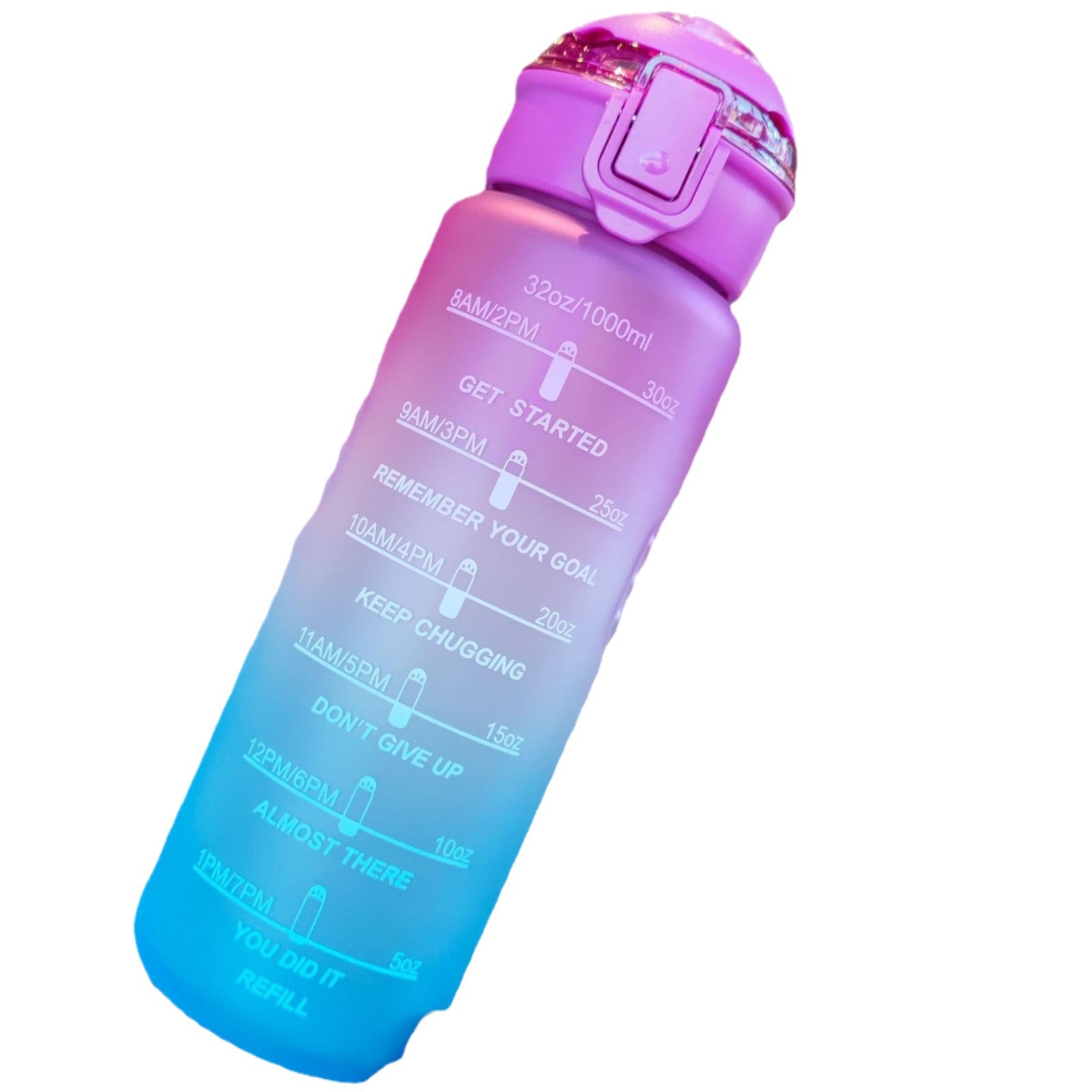 Wholesale summer high-appearance-level large-capacity water cups with tea separators, gradient color water bottles, frosted direct drinking sports water bottles Item Picture