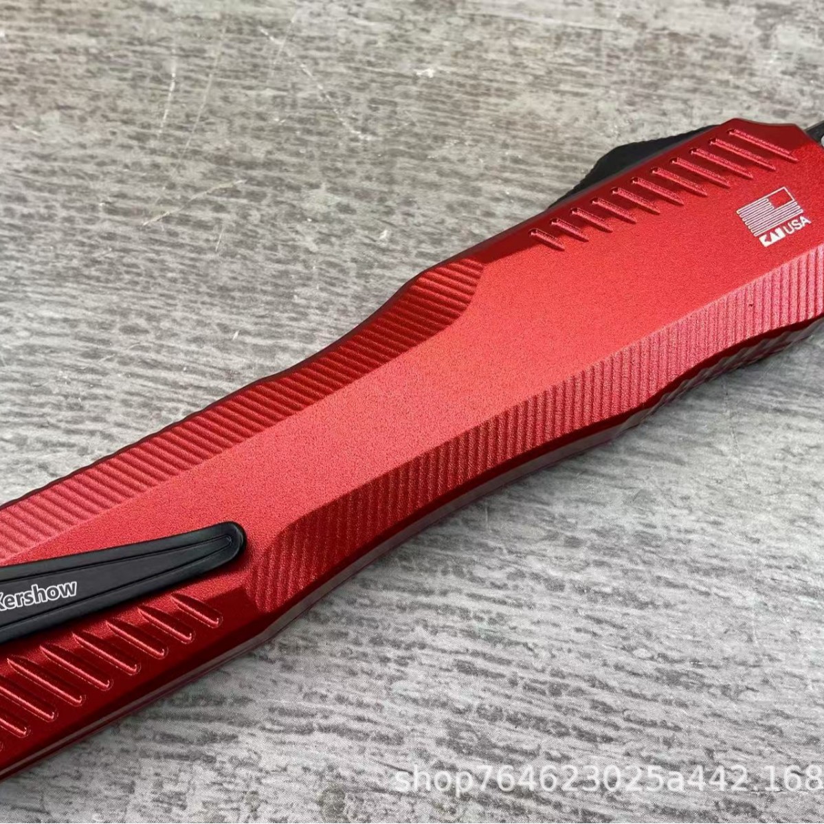 Kashiu 9000 zinc alloy non-cutting viewing lock-free knife, high hardness with back clamp CPM MagnaCut steel Specification drawing