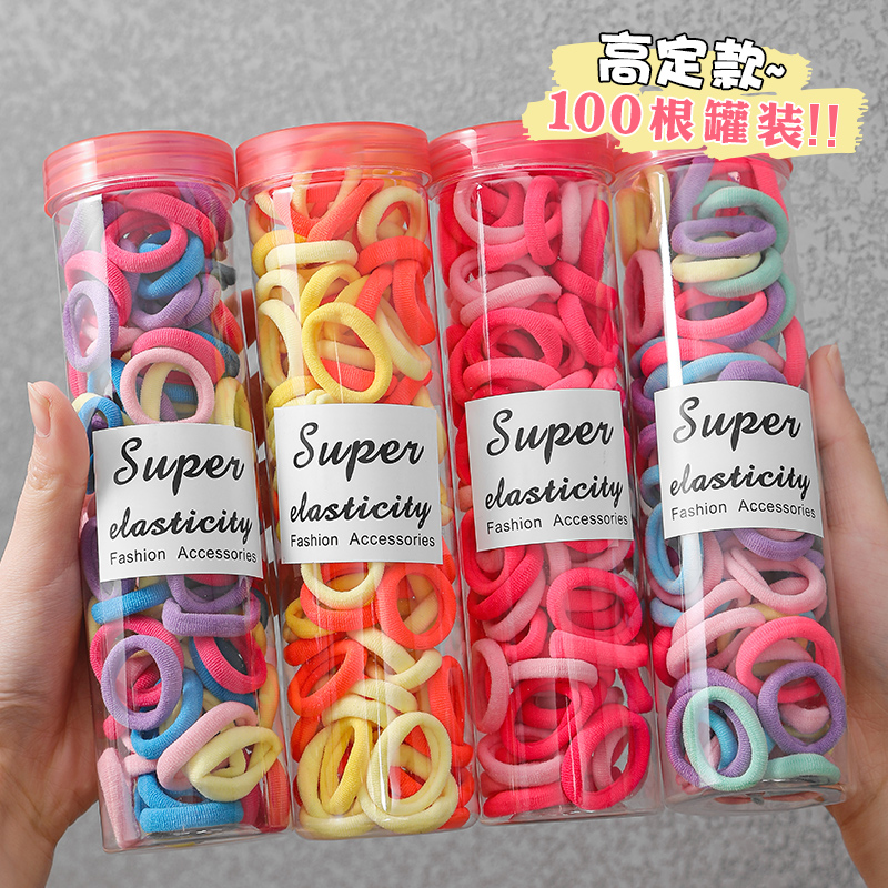 The new 2023 children's hair band is not harmful to hair. It features a high-elasticity girls' hair tie, a Korean-style hair tie for girls, and a ponytail band details Picture