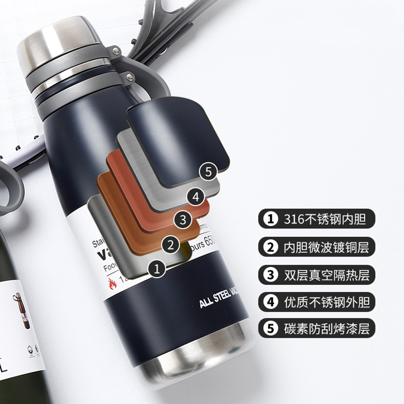 316 stainless steel large-bellied insulated cup, outdoor portable cola bottle, insulated sports water bottle, large-capacity sports water cup Application Scenario