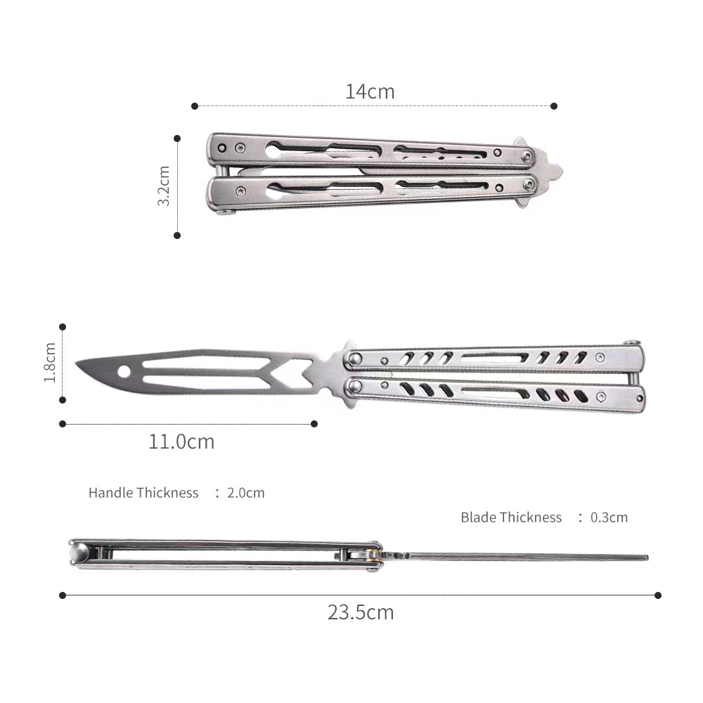 Factory wholesale butterfly knives, practice swinging knives, beginner game training, folding knives, multi-functional toys, no sharp edges details Picture