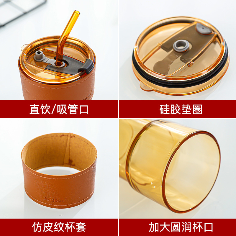 Customized popular bamboo joint cups, thickened glass straw water cups, coffee cups, opening small gifts, advertising cups, printed text wholesale Application Scenario