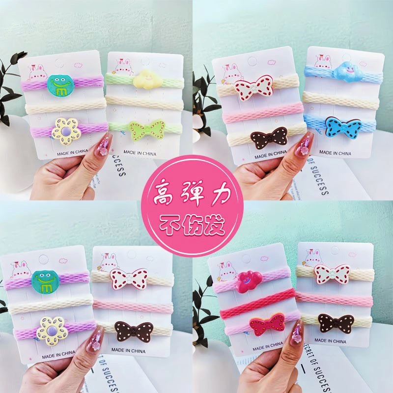 Sweet and colorful bow, cloud towel tie, cute and versatile hair band, children's hair won't hurt, girls' hair band full figure
