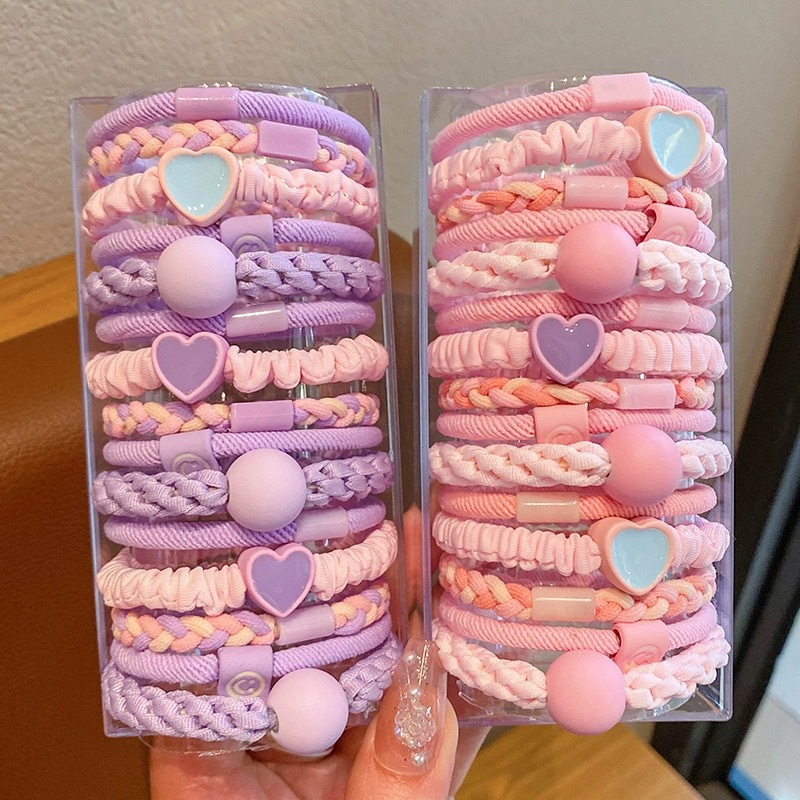 Children's hair bands, Korean style, simple and colorful rubber bands, high appearance level, girls' bun hair, ponytail hair ties, little girls' hair ties Application Scenario