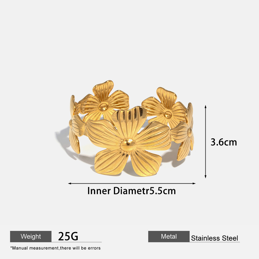 European and American fashionable flower-opening titanium steel bracelet, women's personality, Instagram popular Zou Ju bracelet, cross-border Amazon accessories Application Scenario