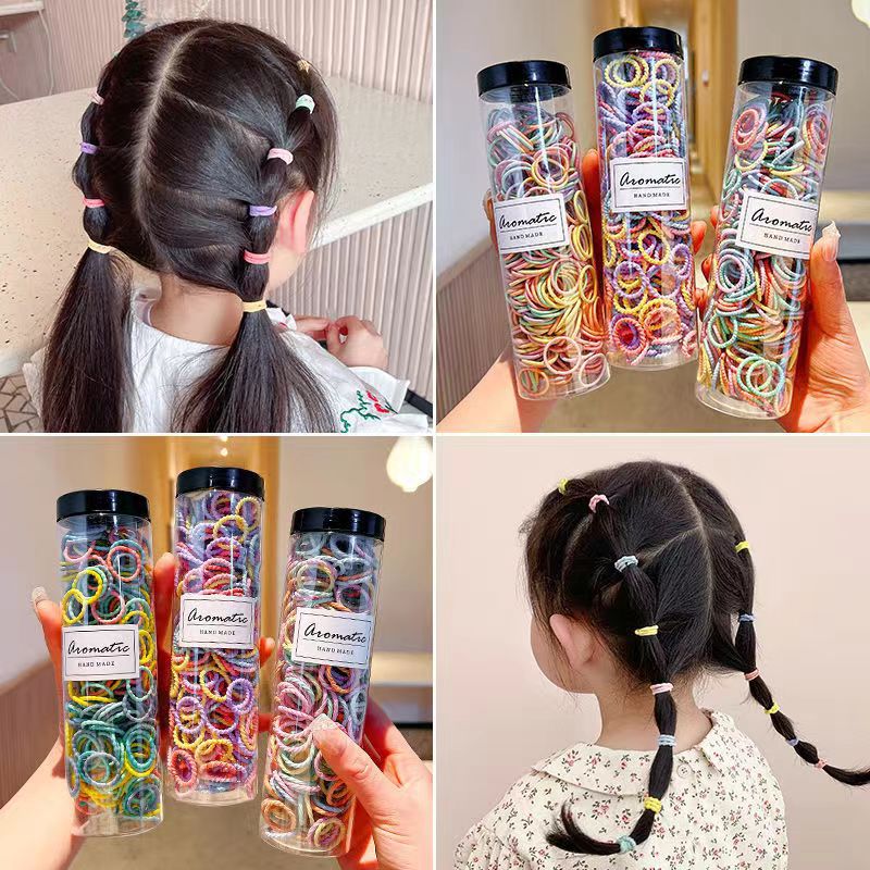 Baby hair-safe rubber band, children's small rubber band, cute girls tie Chou Chou hair bands, children tie their heads with leather covers, summer Application Scenario