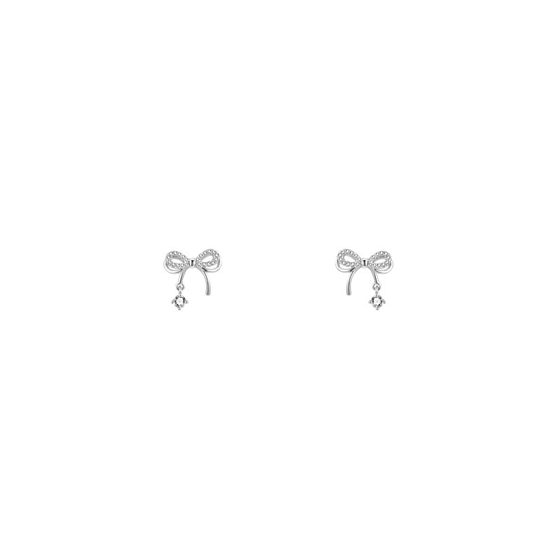 Super ethereal and exquisite hollowed-out bow stud earrings, high-end Japanese and Korean light luxury earrings, women's niche design, sweet and cool earrings Item Picture