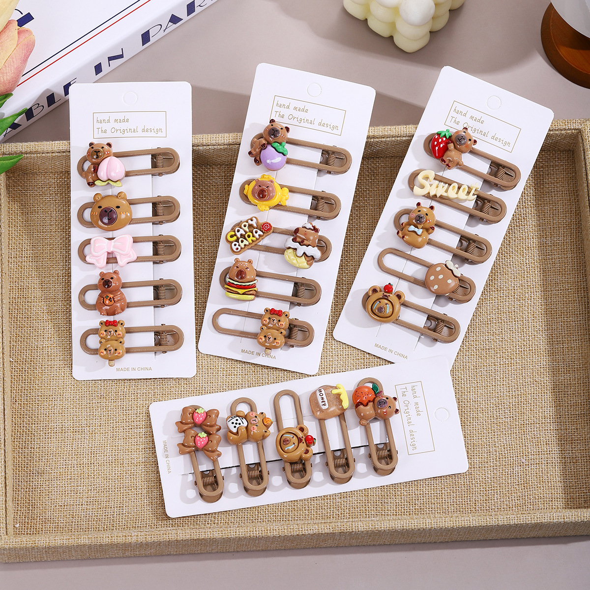 New Capibara hair clips, cute children's hair clips, fringe clips, broken hair clips and headwear full figure