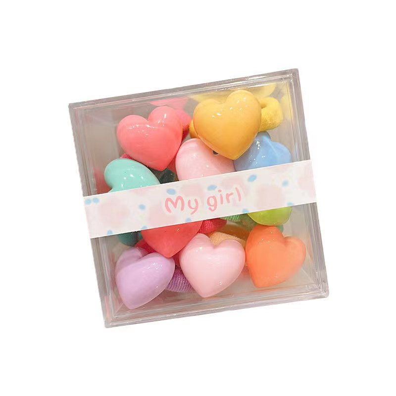 Children's candy-colored rubber bands, high appearance level for little girls, hair ties without damaging hair, baby rubber bands, girls' hair accessories Item Picture