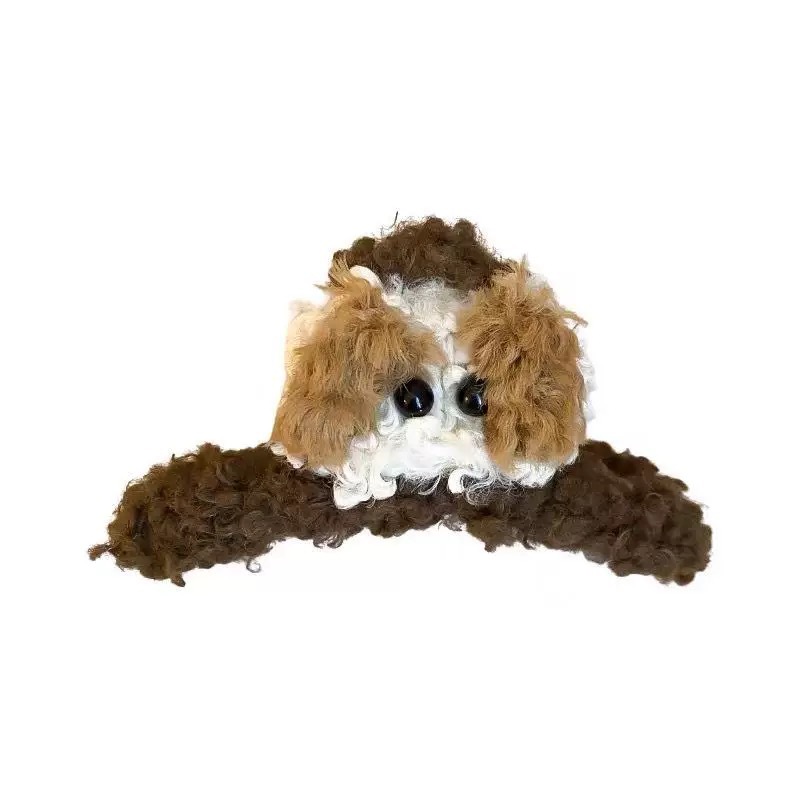 Cute curly puppy claw clip ~ Autumn and winter plush hair clip for women's back of the head 2024 new style gentle large shark clip Item Picture