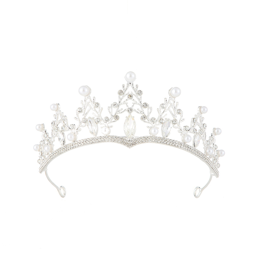 Cross-border Amazon best-selling bride's crown headwear, light luxury style, crown headband, birthday performance princess headwear full figure
