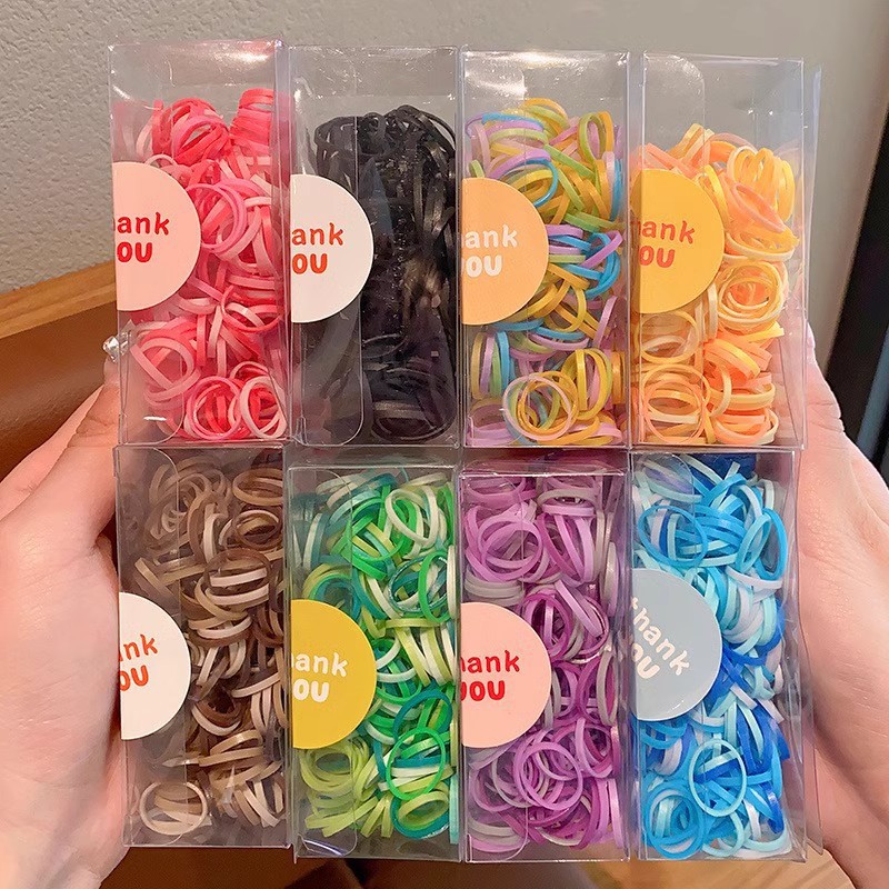 New children's colorful disposable rubber band, candy-colored hair band, cute girls and babies, high-elasticity rubber band hair accessory details Picture