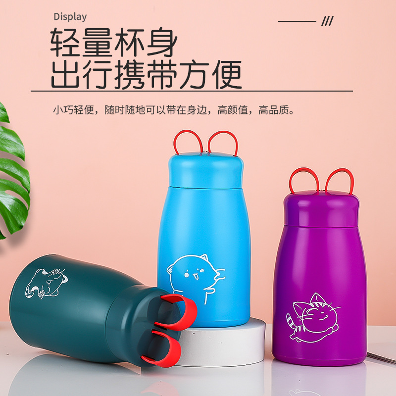 Creative cartoon cat glass cups, opening event advertising cups, portable gift cups, and printed logos details Picture