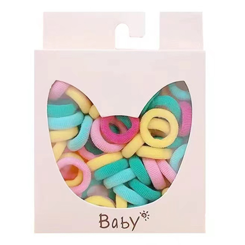 50 candy-colored towel bands, children's hair bands, girls' hair ties, small thumb bands, no hair damage, high elastic hair ties Item Picture