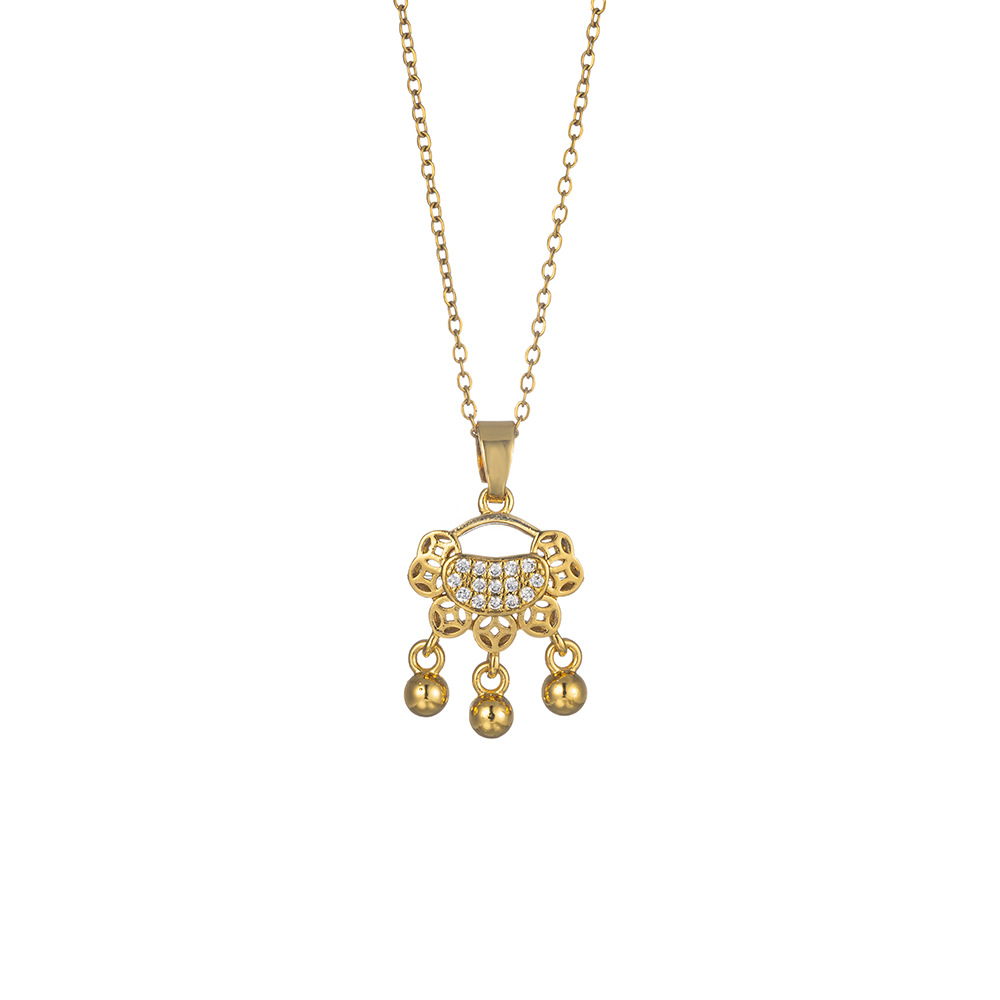 The Chinese style Su Changming lock titanium steel necklace, a unique and luxurious collarbone chain for women, is a versatile and high-end accessory for Internet celebrities Item Picture