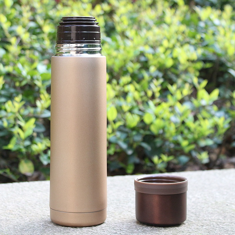 Portable three-in-one stainless steel business insulated cup, large-capacity outdoor water cup, solid-color straight cup, direct supply of cups details Picture