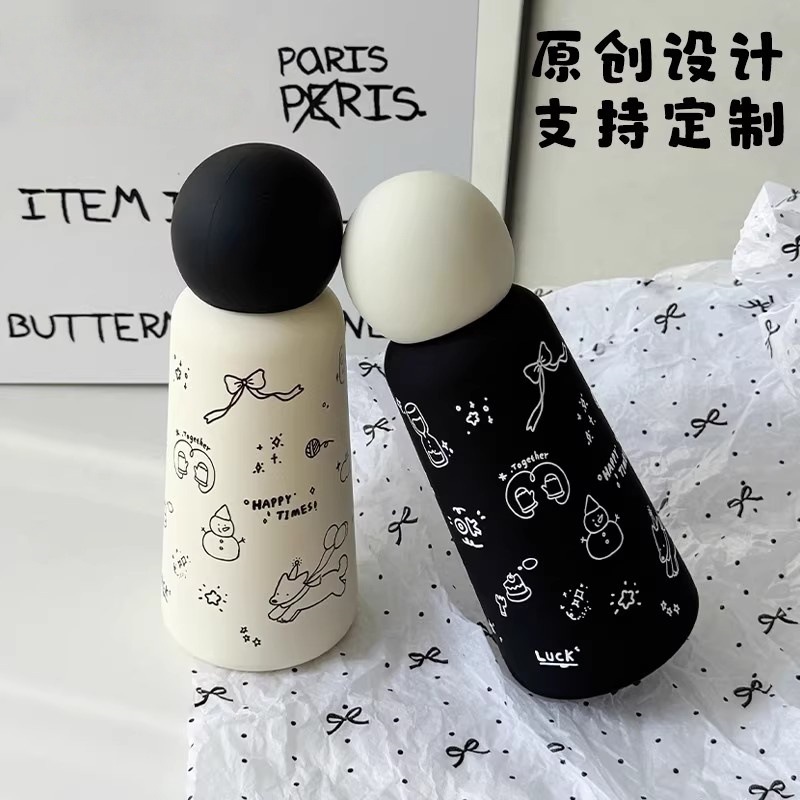 New 316 stainless steel insulated cup in high appearance level, compact and portable, cute water cup for both male and female students to travel with Specification drawing