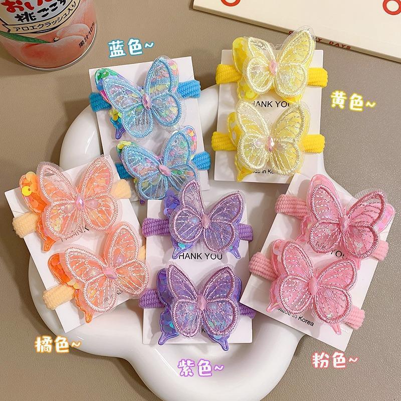 New bow hair tie for children, sweet candy-colored towel tie for little girls, high-elasticity hair tie details Picture