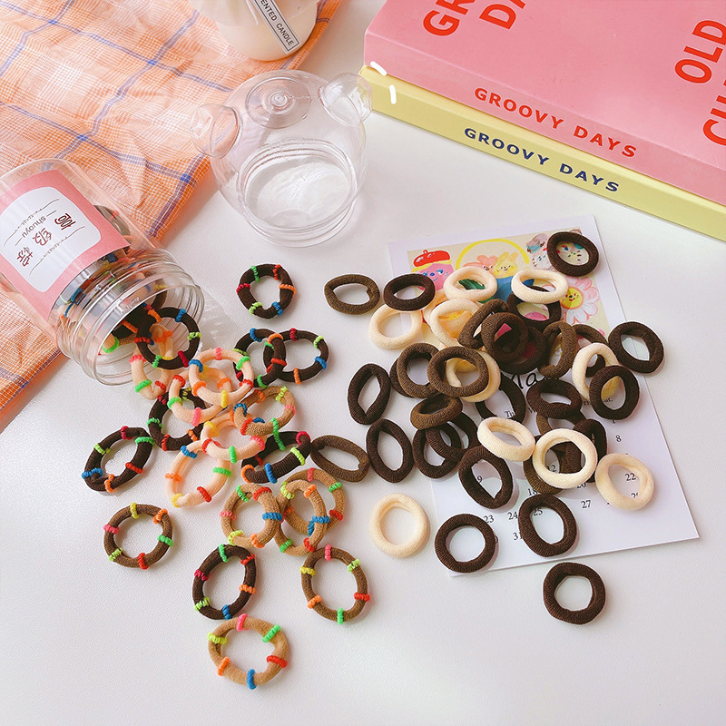 Korean tubular loop basic knot style, no hair damage, hair tie, high elasticity fleece hair band, women's fluffy hair accessory details Picture