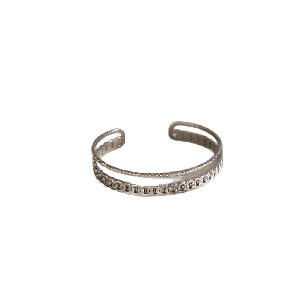 Original cross-border bracelet, electroplated titanium steel, minimalist style, rose gold opening, a high-end, niche and versatile accessory for ladies Item Picture