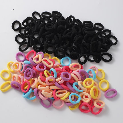 Korean high-elasticity small rubber band, small children's hair band, girls' hairline that won't damage hair, cute hair band, towel band, leather cover for girls Application Scenario