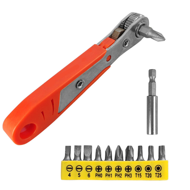 36-tooth mini ratchet screwdriver, dual-purpose wrench tool set for small space operations with both forward and reverse rotation and socket full figure