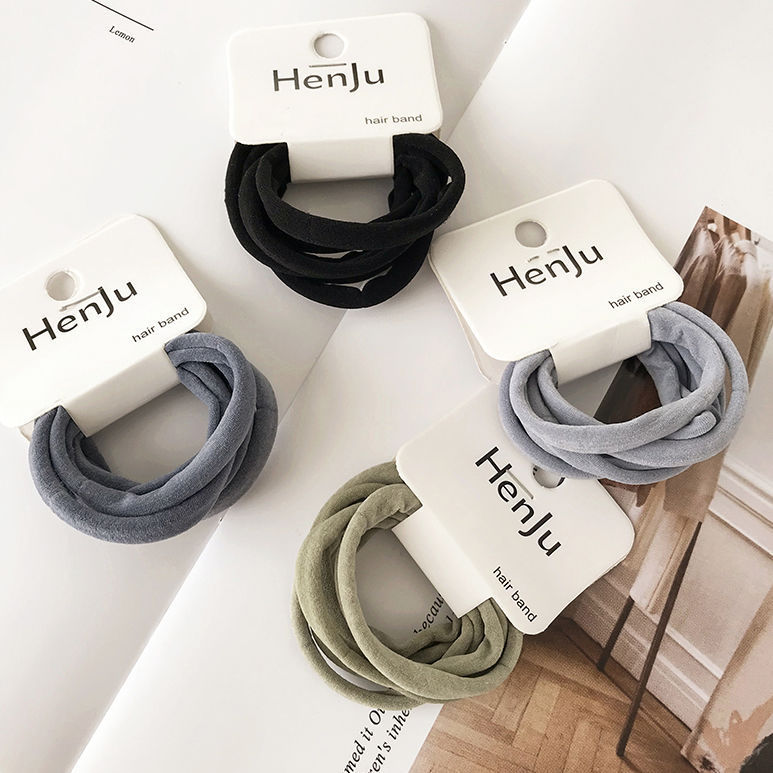A set of 6 Korean trendy minimalist hair ties for spring in an ins style, featuring hair bands, minimalist hair ties, hair bands and hair accessories Application Scenario